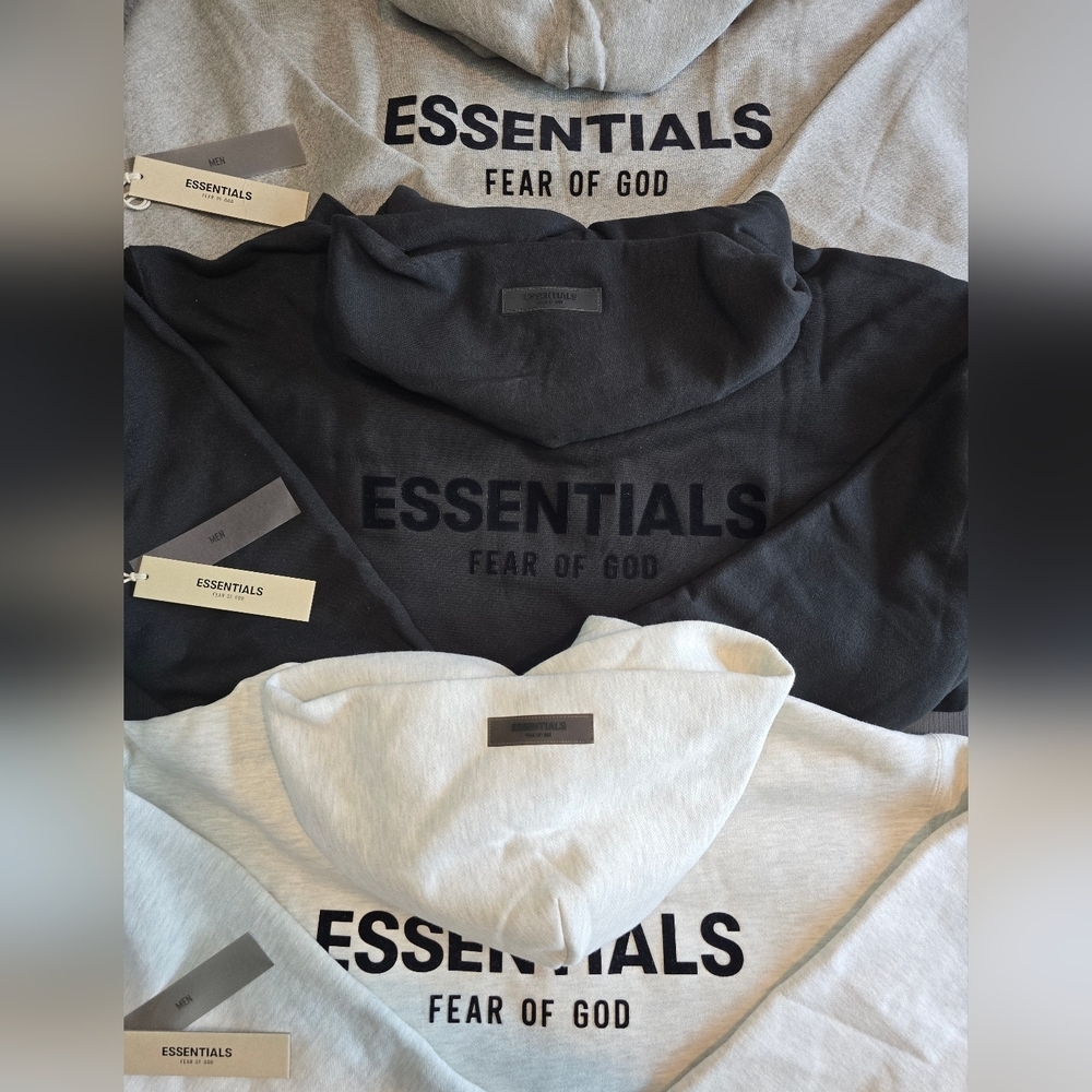 Fear of God Essentials Hoodie Black – Oversized Pullover NWT - Picture 8 of 8